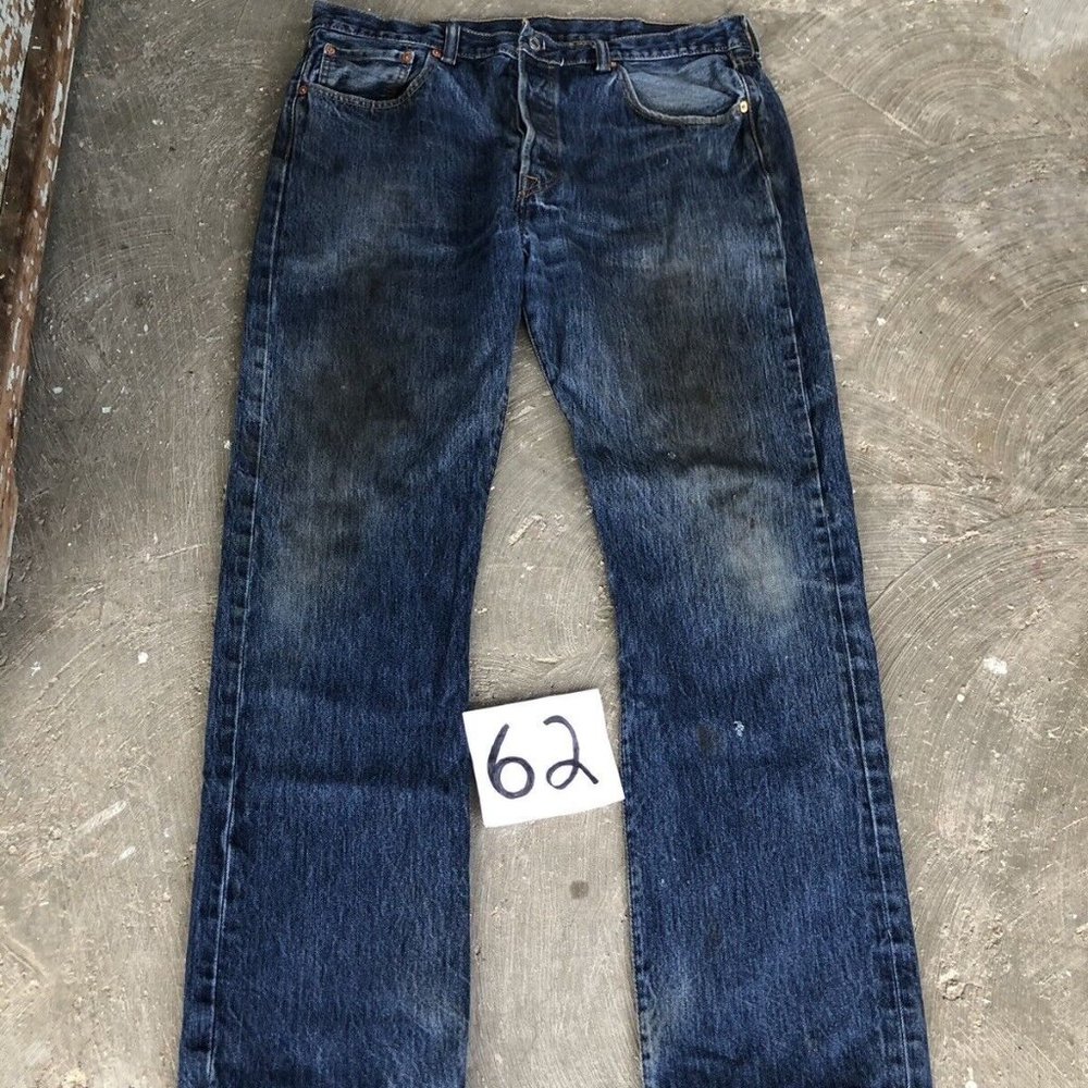 Mens 2018 Levis 501 Red Tab Grunge Distressed Jeans Size 36x32